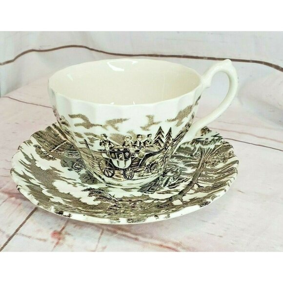Royal Mail Fine Staffordshire Ironstone Made In England Tea Cup & Saucer - Picture 1 of 12